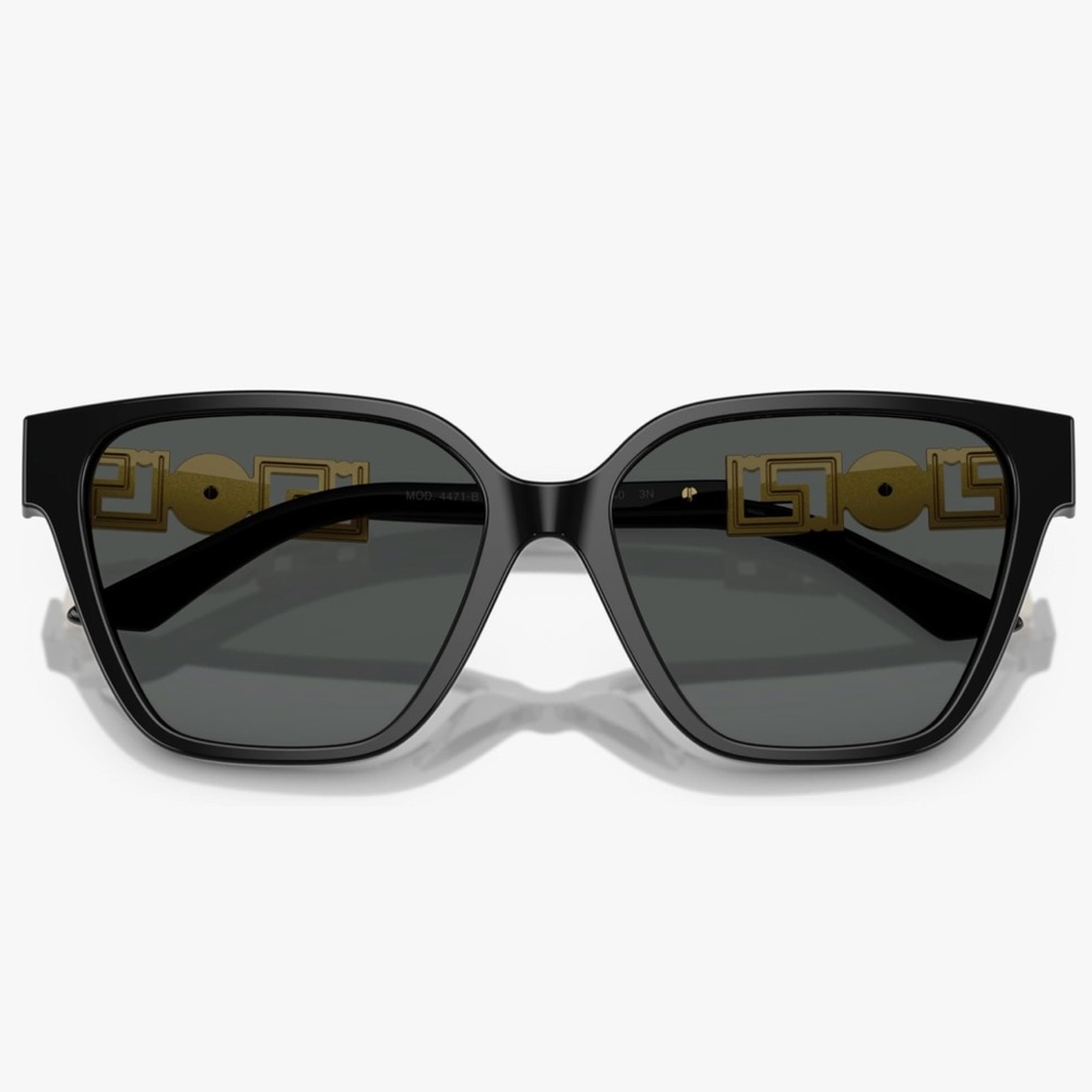 Versace Women's Sunglasses with Black Frame and Gold Accents BNIB